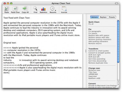 Clean Text for Mac 4.0 screenshot Clean Text for Mac 4.0 screenshot