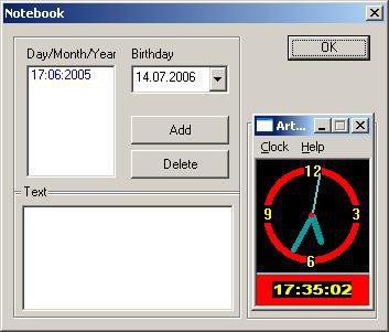 Clock & Notebook 1.0 screenshot Clock & Notebook 1.0 screenshot