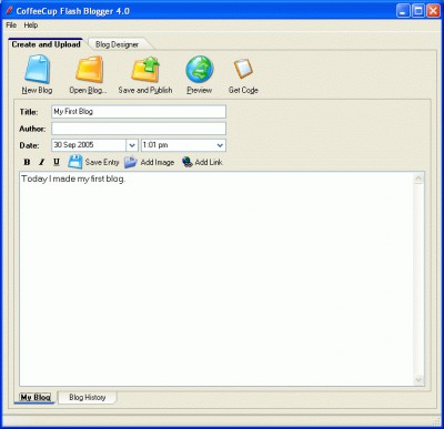 CoffeeCup Flash Blogger 4.5 screenshot CoffeeCup Flash Blogger 4.5 screenshot