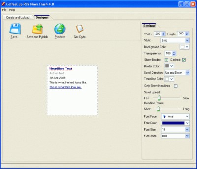 CoffeeCup RSS News Flash 4.5 screenshot