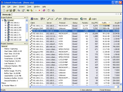 Colasoft EtherLook 1.0 screenshot