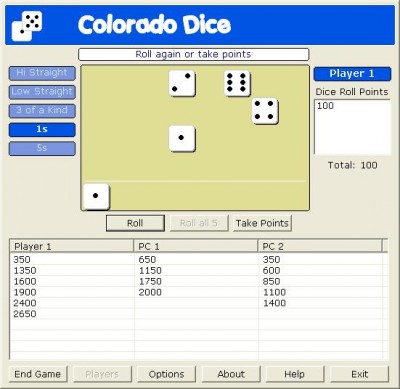 Colorado Dice 1.1 screenshot Colorado Dice 1.1 screenshot
