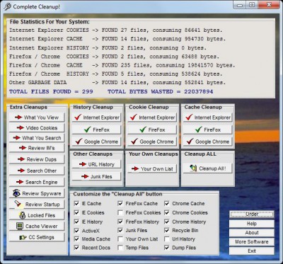 Complete Cleanup 4.85 screenshot Complete Cleanup 4.85 screenshot