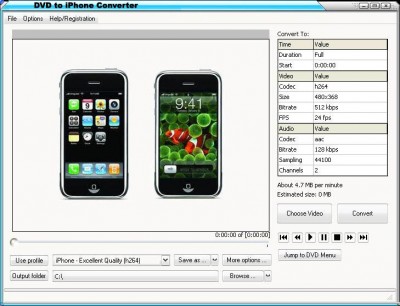 Convert DVD TO iPhone 2007.10902 screenshot
