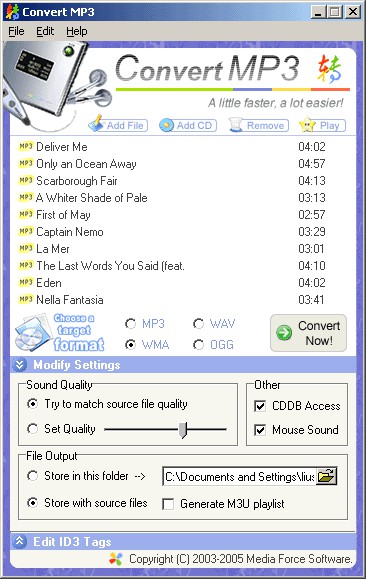 Convert MP3 3.0.2 screenshot