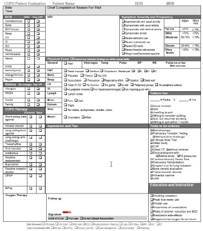 COPD Evaluation Short Template 2 screenshot COPD Evaluation Short Template 2 screenshot