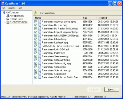 CopyRator 1.60 screenshot