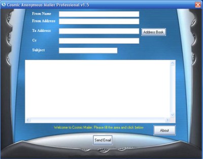 Cosmic Anonymous Mailer Professional 1.5 screenshot