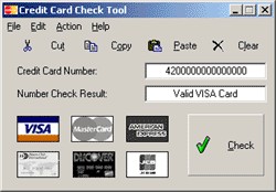Credit Card Check Tool 1.0 screenshot Credit Card Check Tool 1.0 screenshot