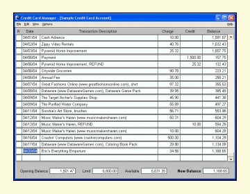 Credit Card Manager 1.09.30 screenshot