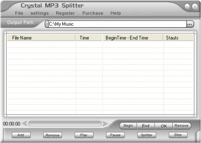 Crystal MP3 Splitter 1.00 screenshot