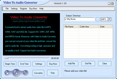 Crystal Video To Audio Converter 1.30 screenshot Crystal Video To Audio Converter 1.30 screenshot