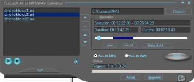 Cucusoft All Formats To MP3 5.1.4.1218 screenshot