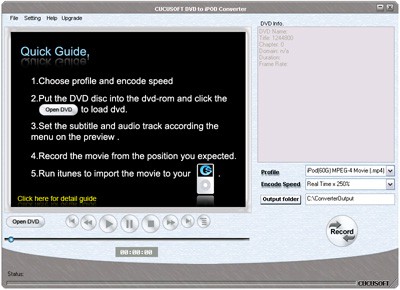 Cucusoft DVD to iPod Converter Platinum 8.3.1 screenshot