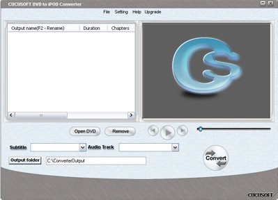Cucusoft DVD to iPod Converter vers 3.1 screenshot Cucusoft DVD to iPod Converter vers 3.1 screenshot