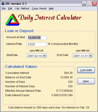 Daily Interest Calculator 2.0 screenshot Daily Interest Calculator 2.0 screenshot