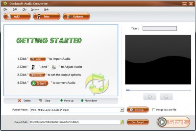 Daniusoft Audio Converter 1.1.15 screenshot
