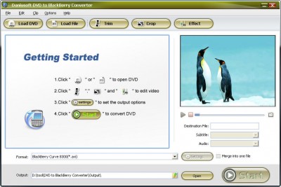 Daniusoft DVD to BlackBerry Converter 1.2.32 screenshot Daniusoft DVD to BlackBerry Converter 1.2.32 screenshot