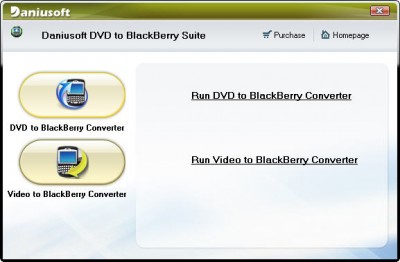 Daniusoft DVD to BlackBerry Suite 1.2.33 screenshot