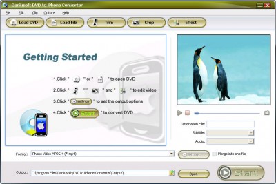 Daniusoft DVD to iPhone Converter 1.2.32 screenshot