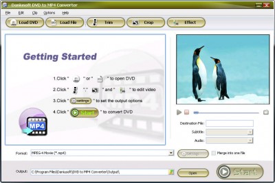 Daniusoft DVD to MP4 Converter 1.2.32 screenshot Daniusoft DVD to MP4 Converter 1.2.32 screenshot