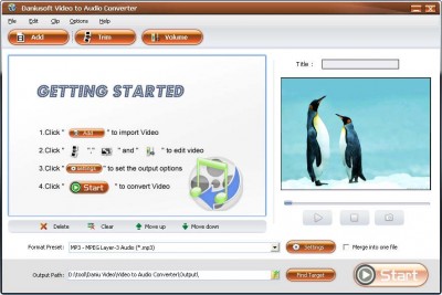Daniusoft Video to Audio Converter 1.1.16 screenshot