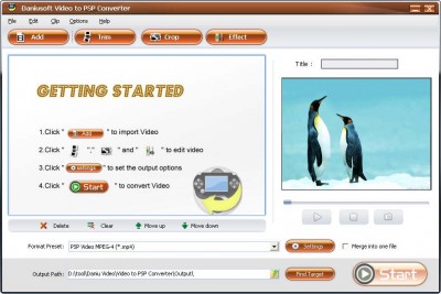 Daniusoft Video to PSP Converter 1.1.16 screenshot
