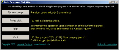Data Destroyer Disk Wipe 10.01 screenshot