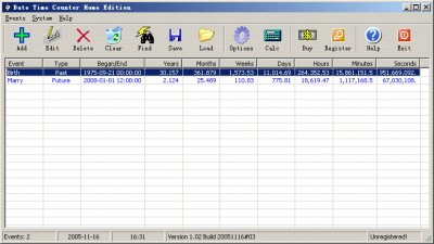 Date Time Counter Home Edition 1.02 screenshot