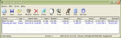 Date Time Counter 2.10 screenshot Date Time Counter 2.10 screenshot