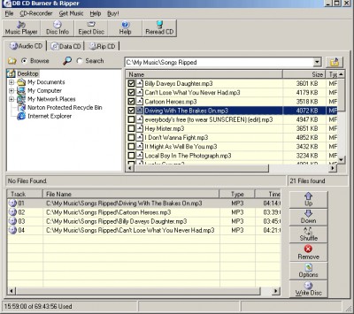 DB CD Burner & Ripper 1.00 screenshot DB CD Burner & Ripper 1.00 screenshot