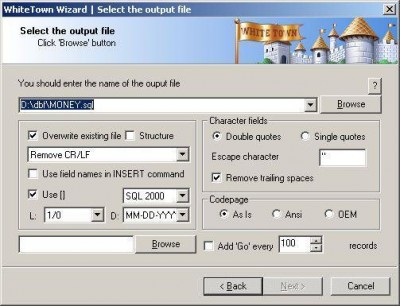 DBF to SQL 2.01 screenshot DBF to SQL 2.01 screenshot