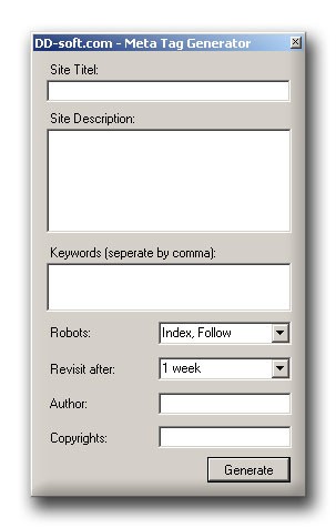 dd-soft.com Meta-tag-generator 1.0 screenshot dd-soft.com Meta-tag-generator 1.0 screenshot