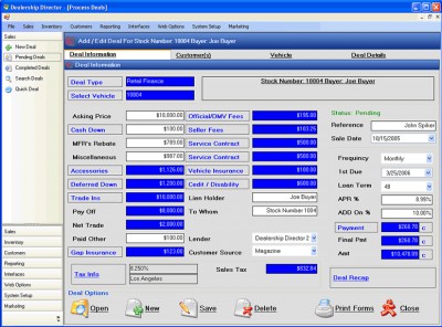 Dealership Director 3.01 screenshot Dealership Director 3.01 screenshot