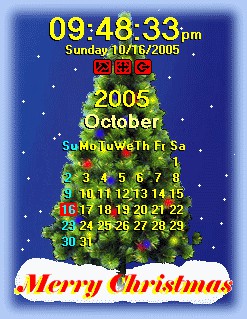 Desktop Clock Christmas Edition 3.5.7 screenshot Desktop Clock Christmas Edition 3.5.7 screenshot