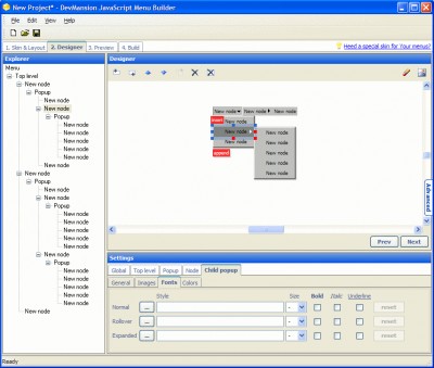 DevMansion JavaScript Menu Builder 3.0.6210.1 screenshot