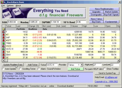 dfg StockAlert XP 3.7.2 screenshot dfg StockAlert XP 3.7.2 screenshot