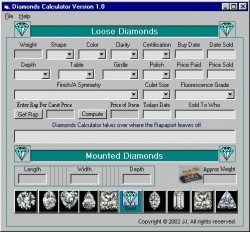 Diamond Calculator 3.21 screenshot Diamond Calculator 3.21 screenshot