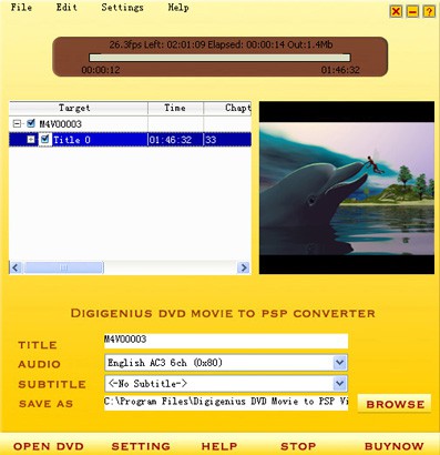 DigiGenius DVD to PSP Converter 3.6 screenshot
