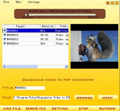 DigiGenius Video to PSP Converter 3.6 screenshot