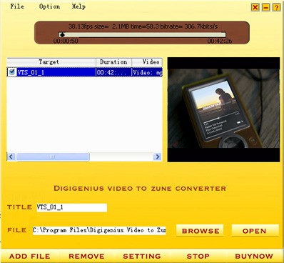 DigiGenius Video to Zune Converter 3.6.1 screenshot DigiGenius Video to Zune Converter 3.6.1 screenshot