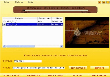 Digiters Video to iPod Converter 3.6 screenshot Digiters Video to iPod Converter 3.6 screenshot