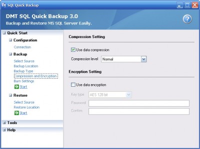 DMT SQL Quick Backup 3.0 screenshot