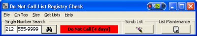 Do-Not-Call List Registry Check 2.0 screenshot Do-Not-Call List Registry Check 2.0 screenshot