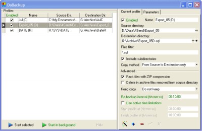Dobackup 1.3 screenshot Dobackup 1.3 screenshot