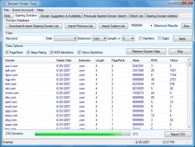 Domain Finder Tools 1.2 screenshot Domain Finder Tools 1.2 screenshot