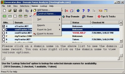 Domain Name - Analyzer & Generator 3.2 screenshot Domain Name - Analyzer & Generator 3.2 screenshot