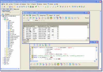 DreamCoder for MySQL Enterprise 4.4.2.5 screenshot