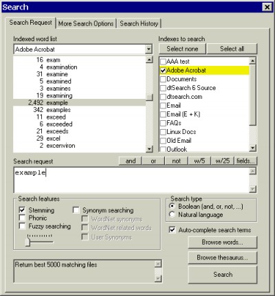 dtSearch Network with Spider 7.30 screenshot