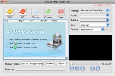 DVD to iPhone Converter for Mac 2007.10902 screenshot